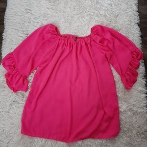 Emma rose peasant pink flowy bohemian top